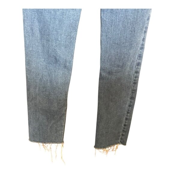 Paigen Hoxton Slim Jeans Size 24 Ankle Raw Hem Denim Stretch Mid-Rise Blue - Picture 10 of 14